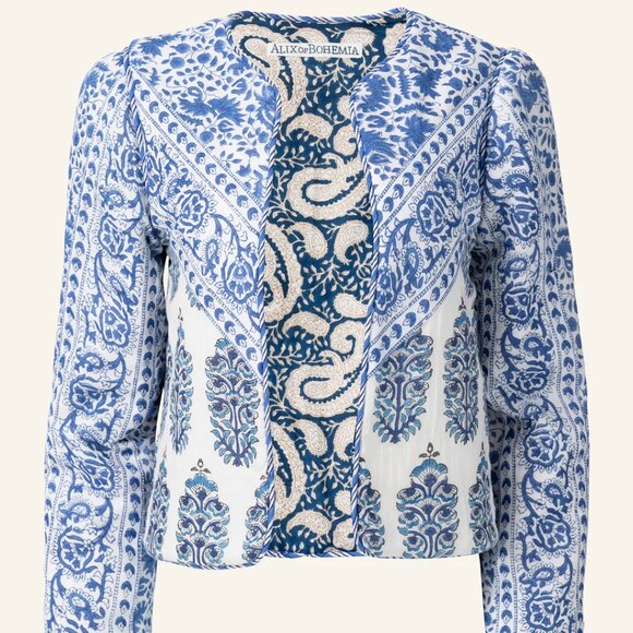 block-printed cotton jacket NWT